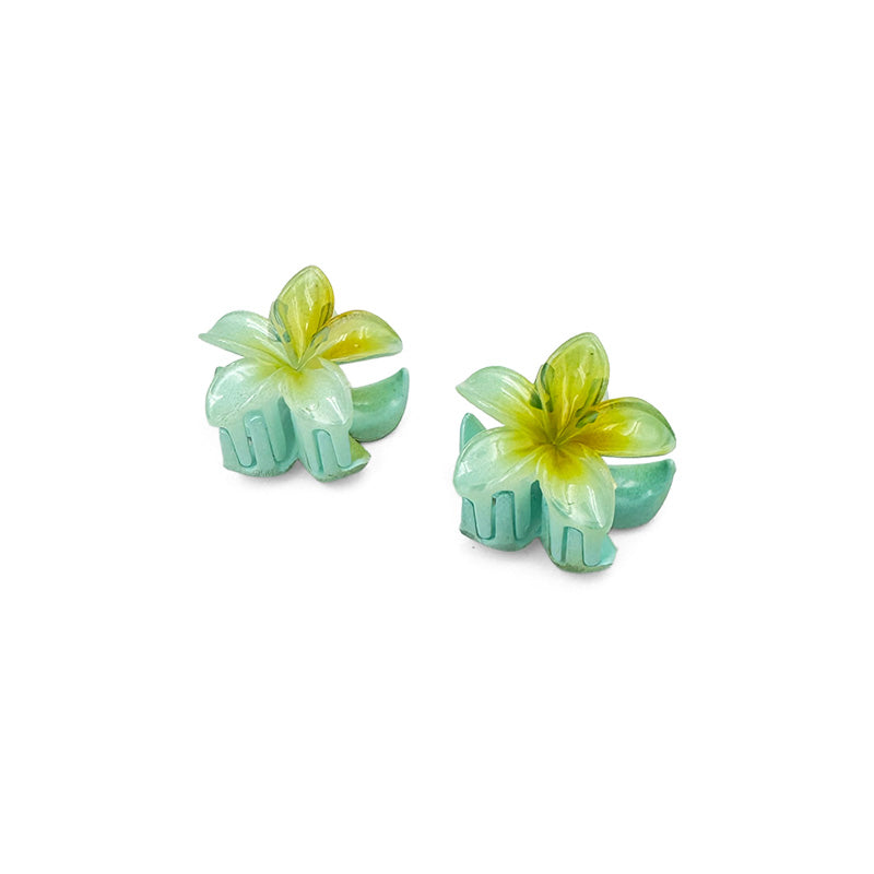Set of 2 Mini Shiny Flower Hair Claws