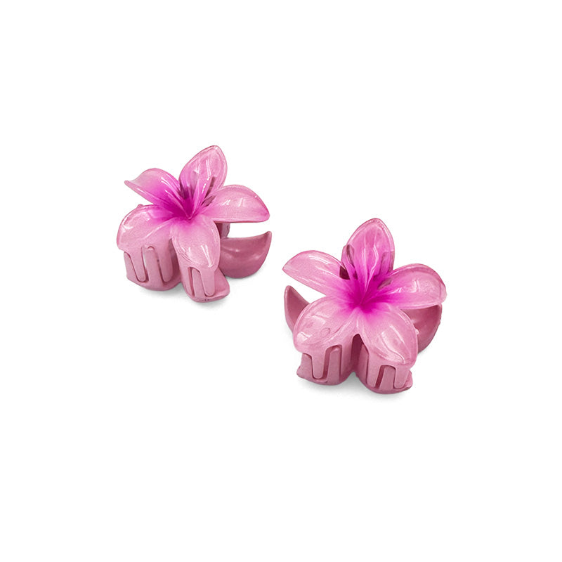 Set of 2 Mini Shiny Flower Hair Claws