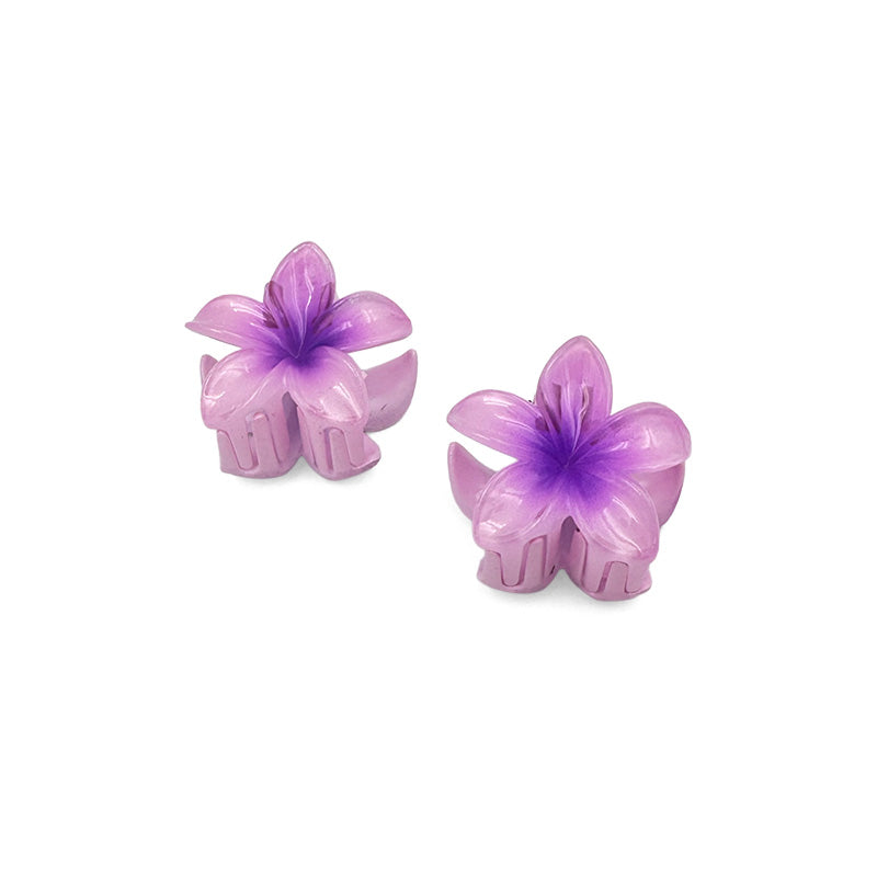 Set of 2 Mini Shiny Flower Hair Claws