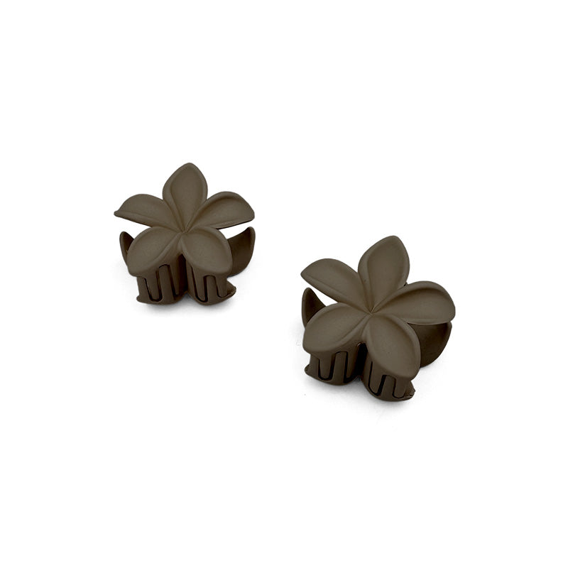 Set of 2 Mini Matte Flower Hair Claws