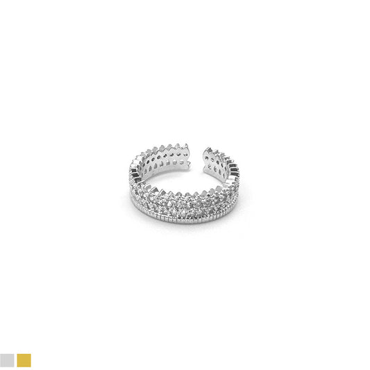 Adjustable Crown Korean Zircon Durable Material Ring