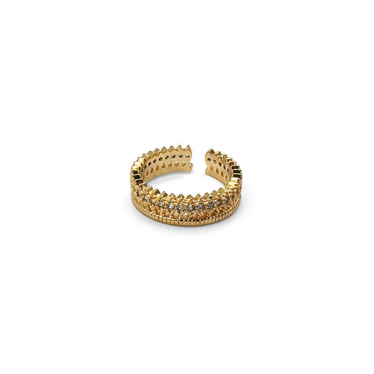 Adjustable Crown Korean Zircon Durable Material Ring