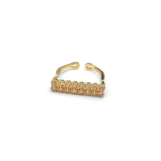 Adjustable Gold Bar Korean Zircon Durable Material Ring