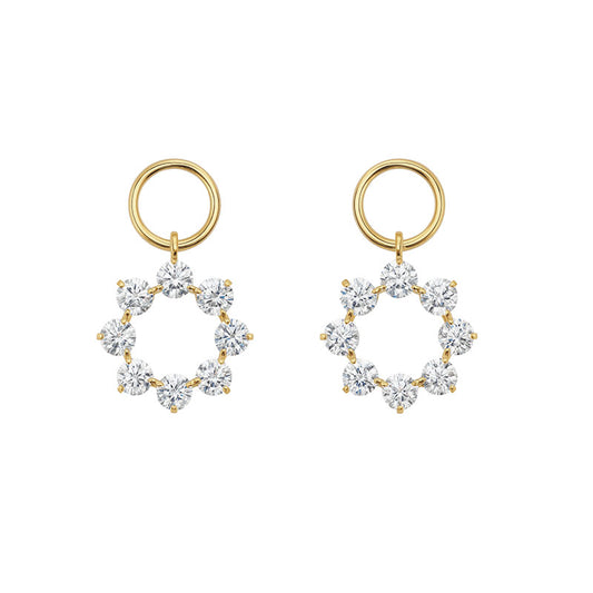 Circle Drop Earrings with Korean Zircon – Made in Korea – Silver S950