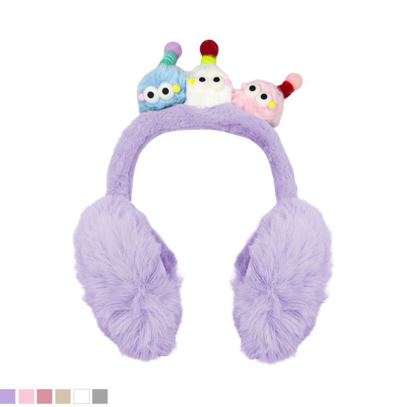 Cute Cartoon Pom-Pom Furry Earmuffs