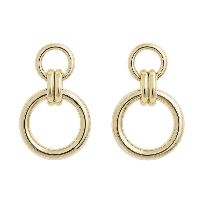 Durable Material Double Circle Drop Earrings