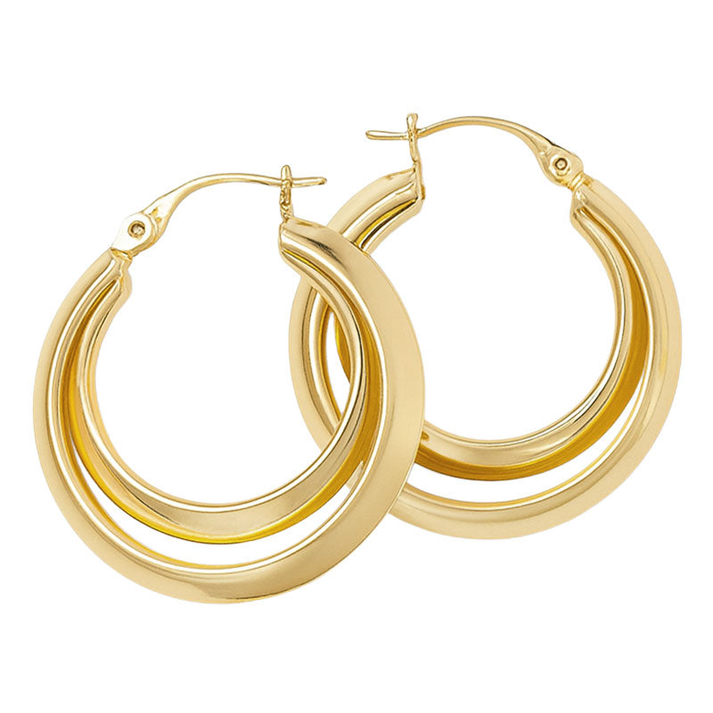Durable Material Double Layer Hoop Earrings
