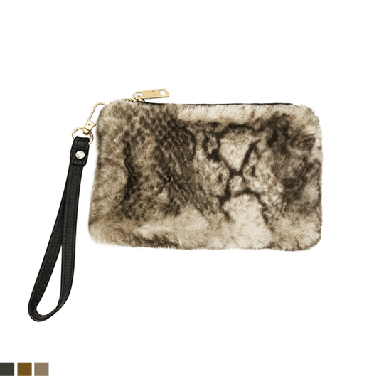 Faux Fur Wristlet Clutch