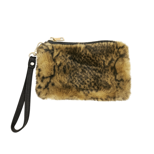 Faux Fur Wristlet Clutch