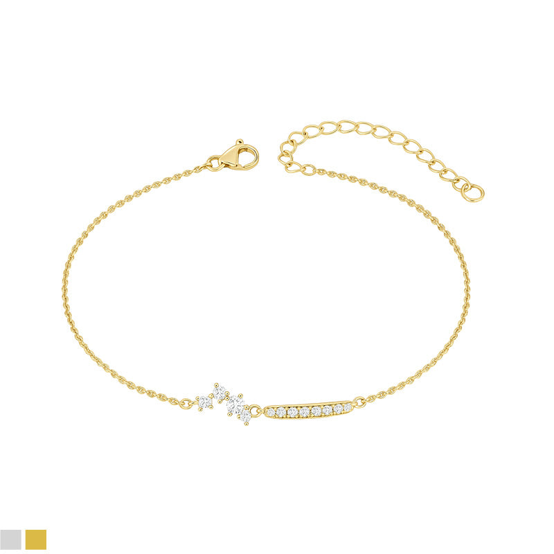 Korean Zircon Bar Bracelet – Available in Silver & Gold