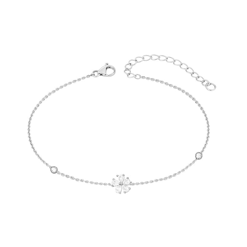 Korean Zircon Flower Bracelet – Available in Silver & Gold