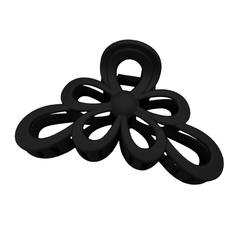 Large Hollow Flower Matte Hair Claw – Neutral Colors