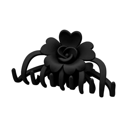Medium Rose Bloom Matte Hair Claw – Neutral Colors