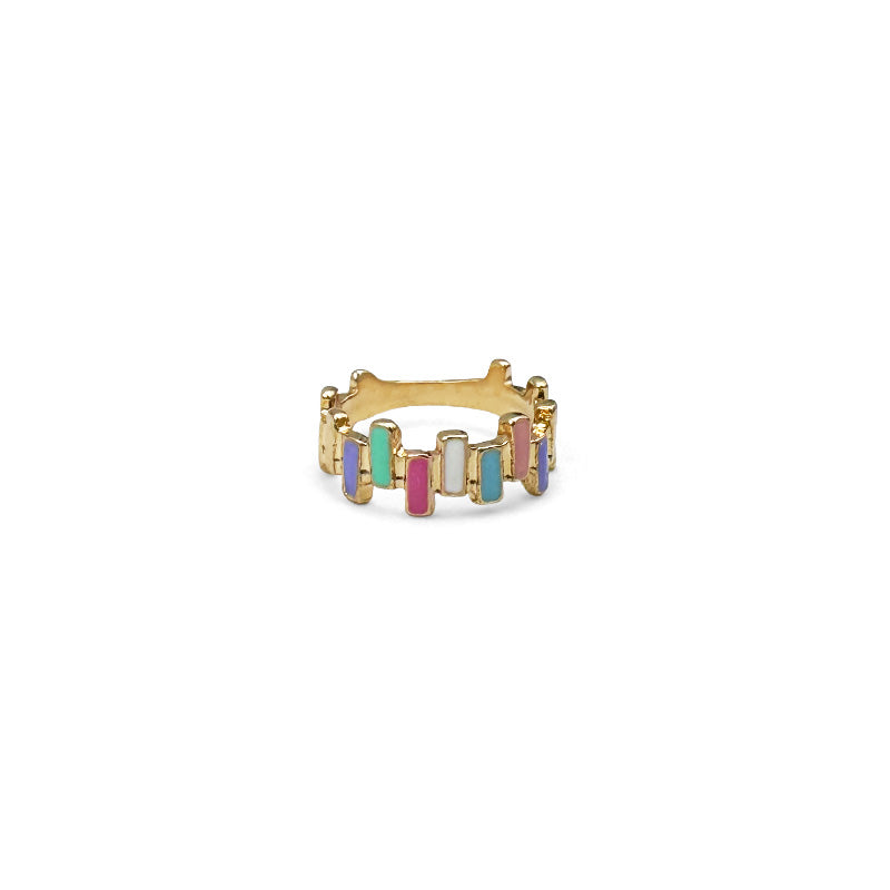 Rectangular Gemstone Band Ring