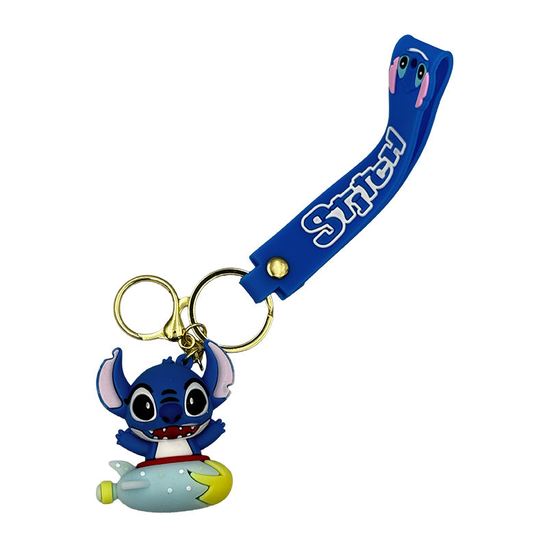 Stitch Character Keychain – Durable Rubber Design