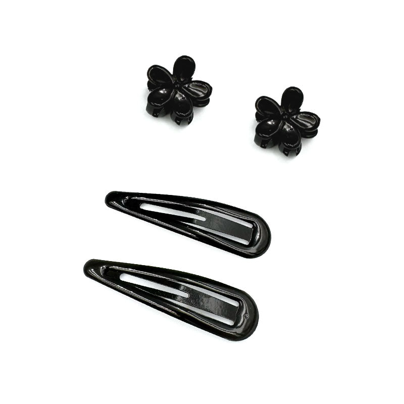 Teardrop Snap Tic Tac Clips with Flower Hair Claws