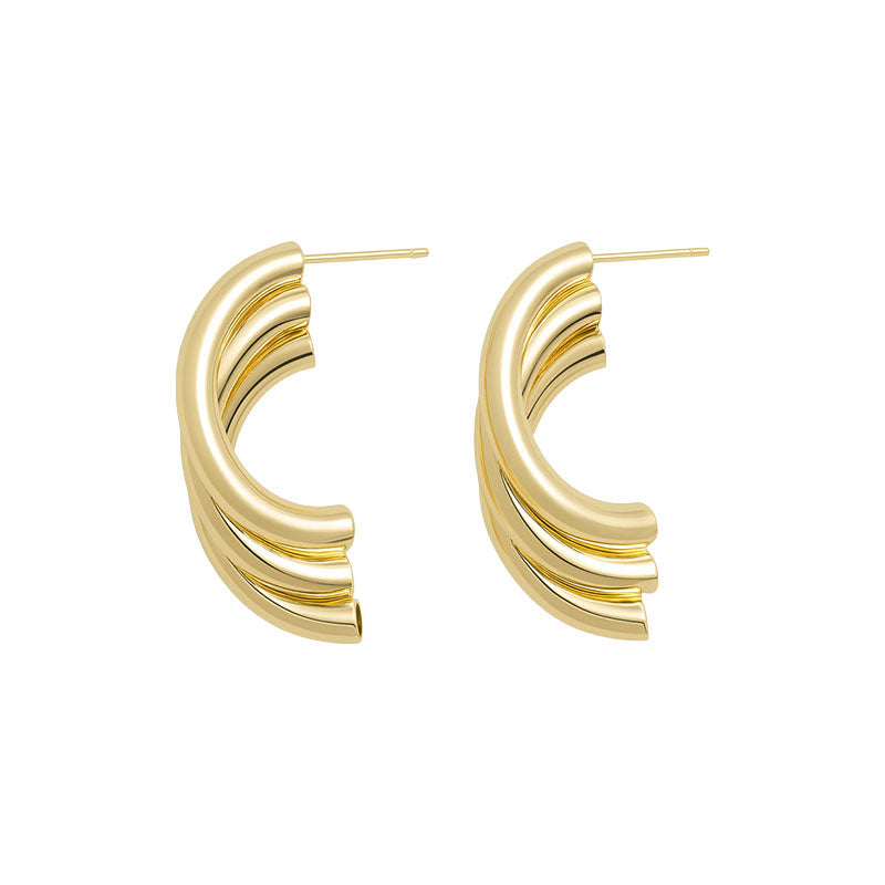 Durable Material Triple Layer Hoop Earrings