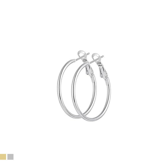 Stainless Steel Basic Hoop Earrings 2.5 cm (2 mm) – Available in Silver & Gold