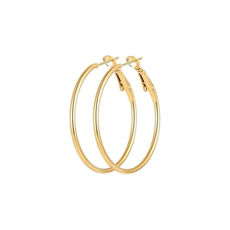 Stainless Steel Basic Hoop Earrings 3.5 cm (2 mm) – Available in Silver & Gold