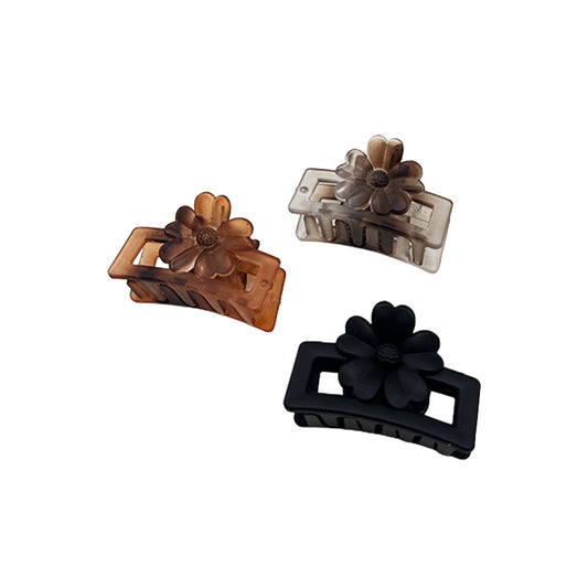 Set of 3 Mini Matte Flower Hair Claws