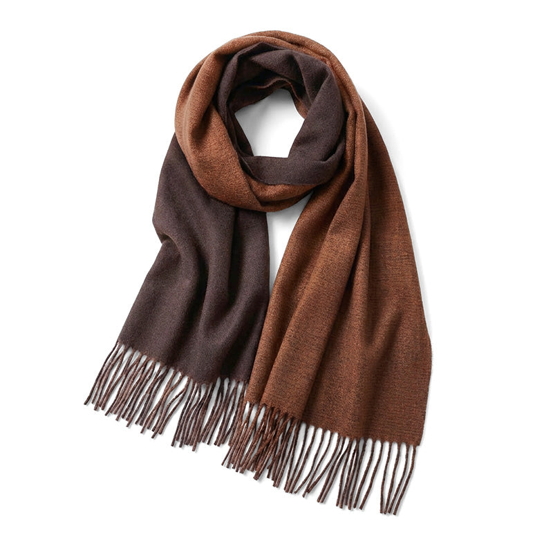 Double-Sided Big Winter Scarf - Solid Color