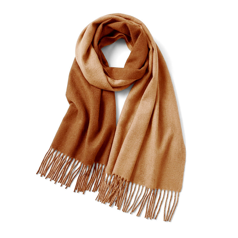 Double-Sided Big Winter Scarf - Solid Color