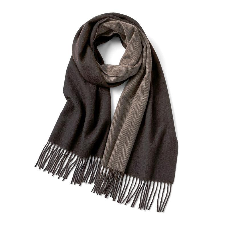 Double-Sided Big Winter Scarf - Solid Color