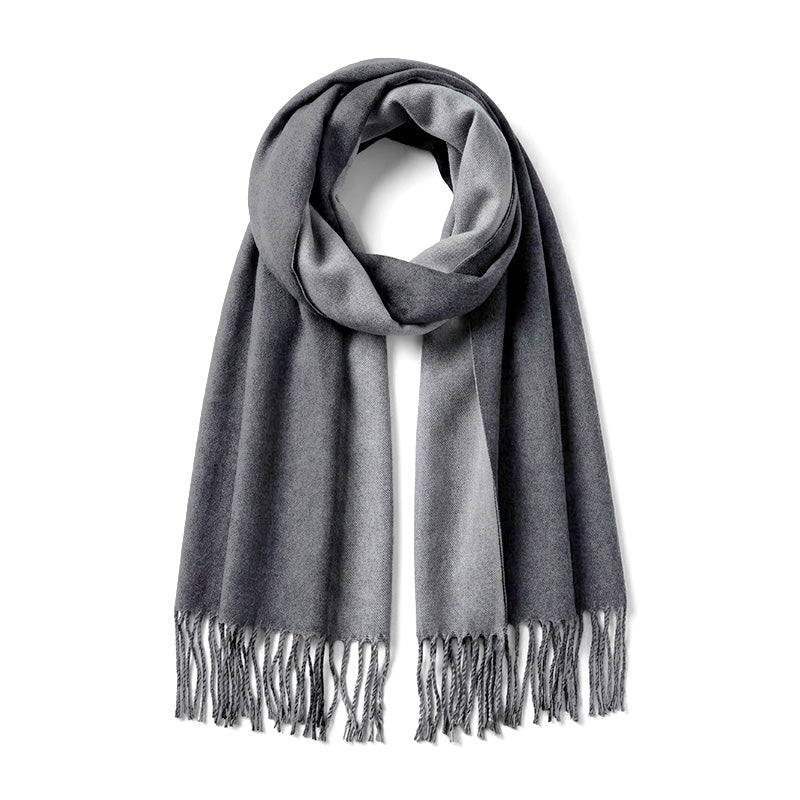 Double-Sided Big Winter Scarf - Solid Color