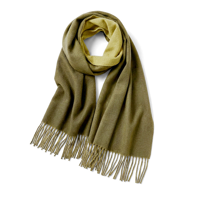 Double-Sided Big Winter Scarf - Solid Color