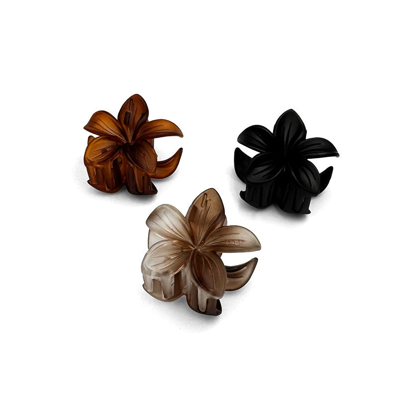 Set of 3 Mini Matte Flower Hair Claws