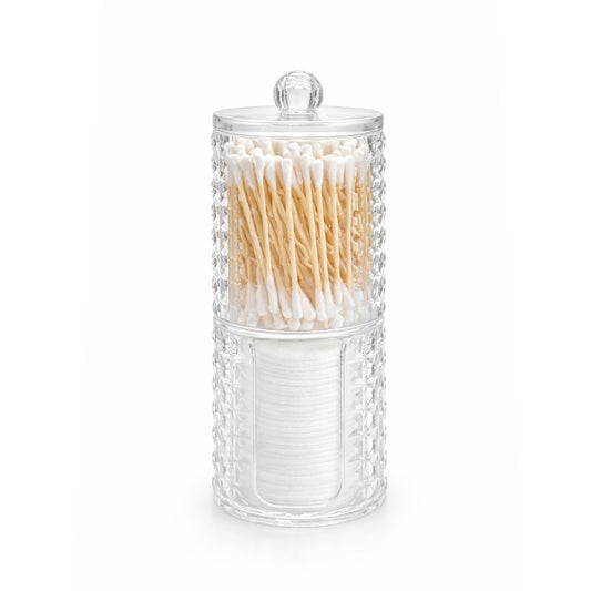 Clear Cotton Pad & Swab Storage Jar