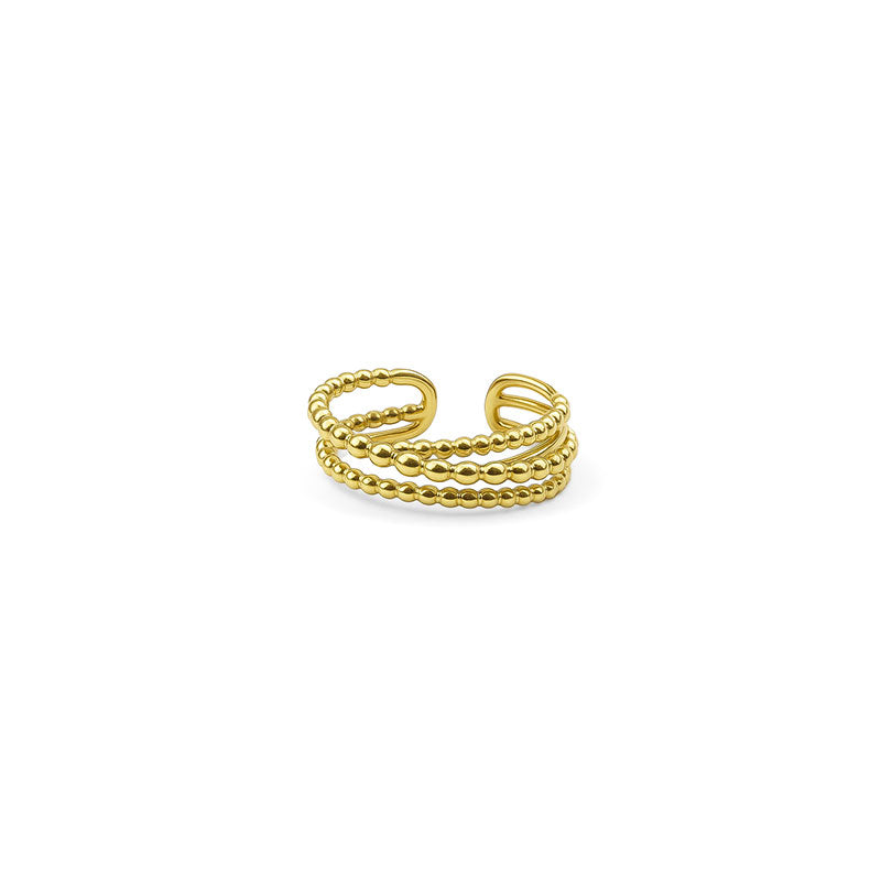 Adjustable Gold Beaded Layers Ring – Design by Korea – Durable Material Ring