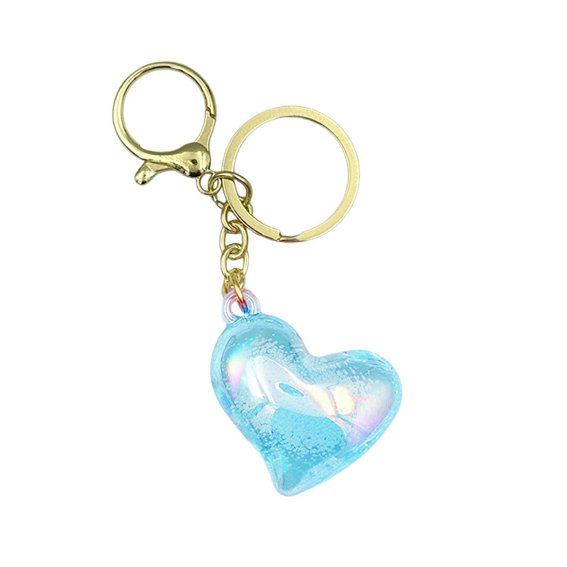 Holographic Heart Charm Keychain