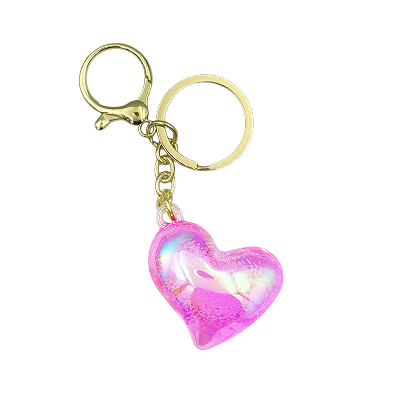 Holographic Heart Charm Keychain