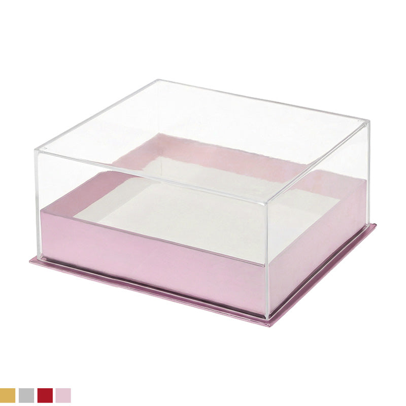 Rectangular Clear Lid Gift Box with Colored Base