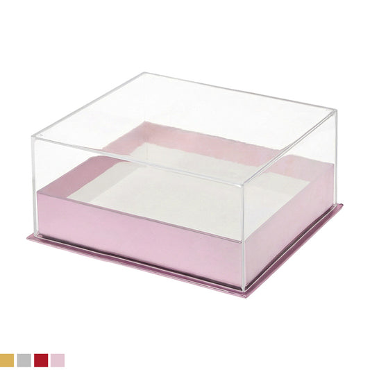 Rectangular Clear Lid Gift Box with Colored Base