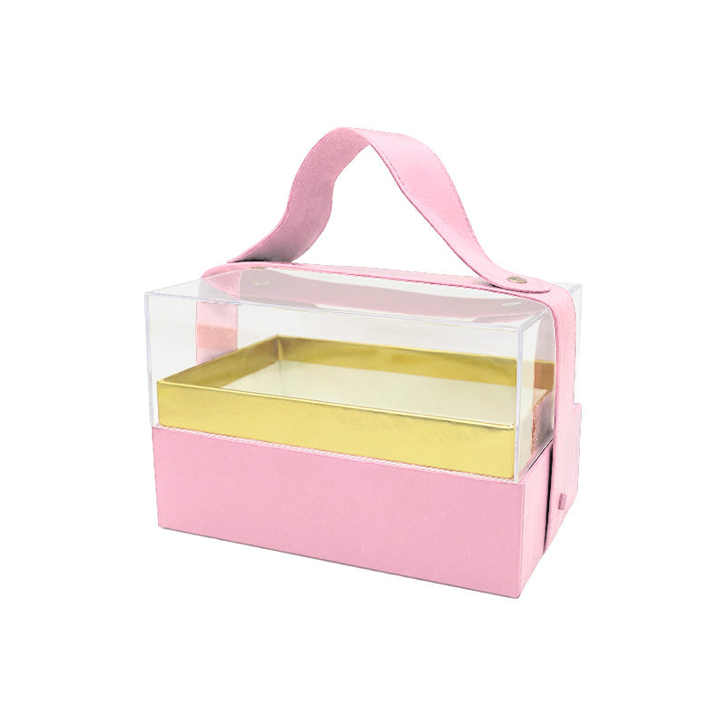 Rectangular Clear Lid Gift Box with Handle