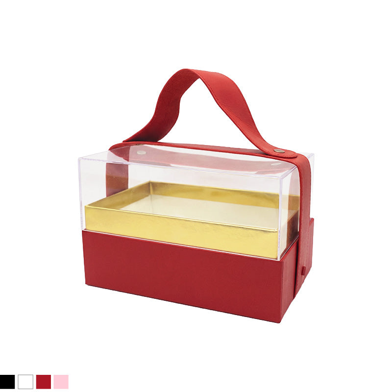 Rectangular Clear Lid Gift Box with Handle