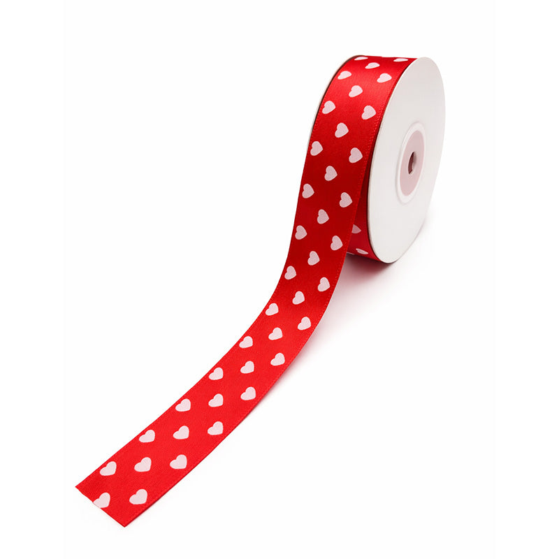 Heart Pattern Satin Gift Ribbon (Per Meter)
