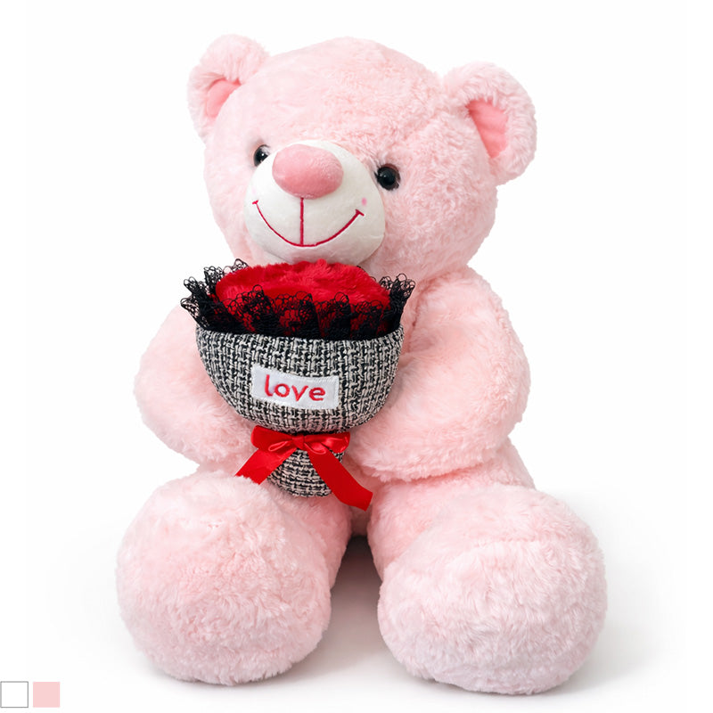 Teddy Bear Plush with Love Bouquet